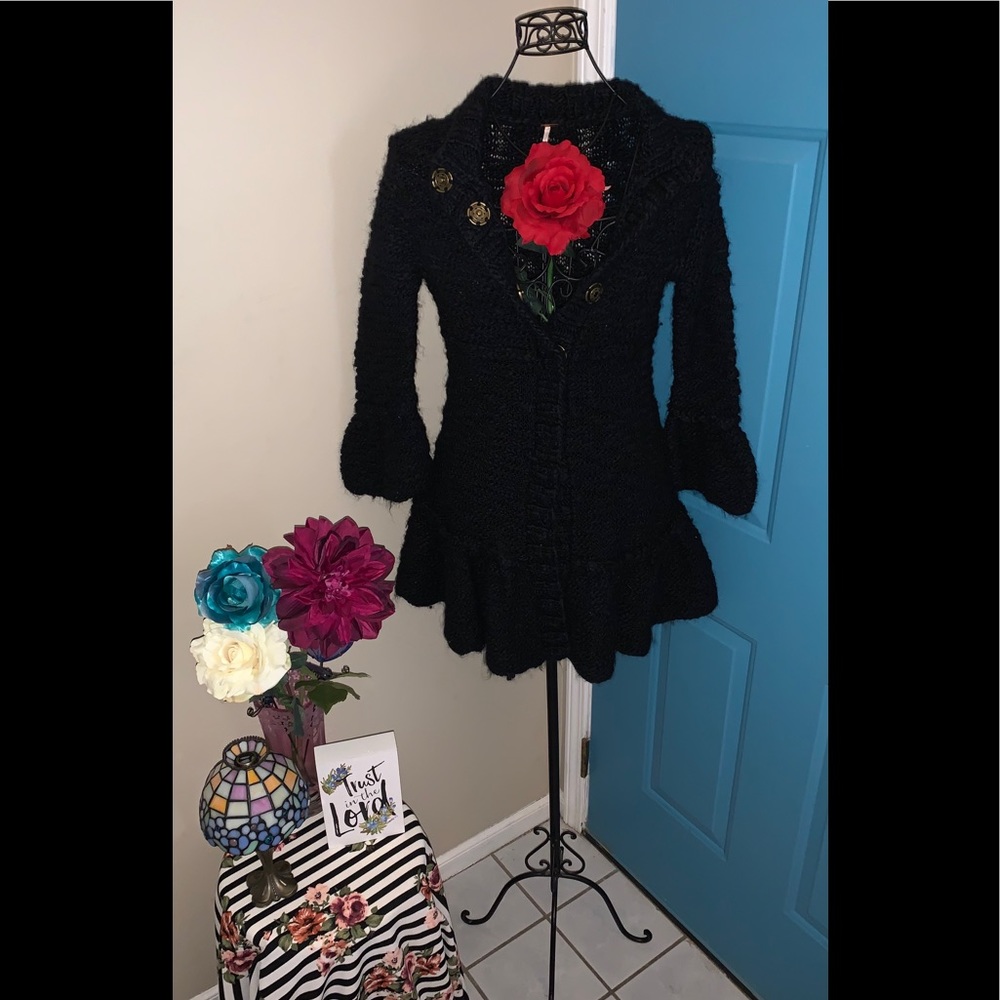 🌹🖤RARE Free People Snap Knit Cardigan Jacket🖤🌹